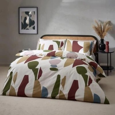 Image of Hoem Meta Cotton Rich Duvet Cover Set,Multicolour,Super King