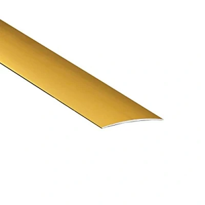 Image of Self Adhesive Aluminium Threshold Strip 80mm x 1M Door Floor Trim Transition LPOSK TMW Profiles (Gold)