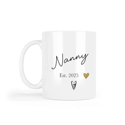 Image of UNIQUEPGIFTS Nanny Gift, Mug Established 2025, Grandparent Gift for 11 Oz White Set (Nanny Est. 2025 (1 Mug))