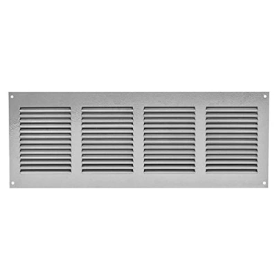 Image of 400x150mm / 16x6&quot; inch Grey Metal Air Vent Grille Cover with Insect Mesh Ventilation
