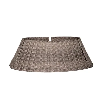 Image of Samuel ALEXANDER 48/70cm Large KD Plastic Wicker Rattan Woven Christmas Tree Skirt in Grey