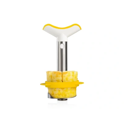 Image of Vacu Vin Pineapple Slicer Rings and Pieces Stainless Steel White / Yellow