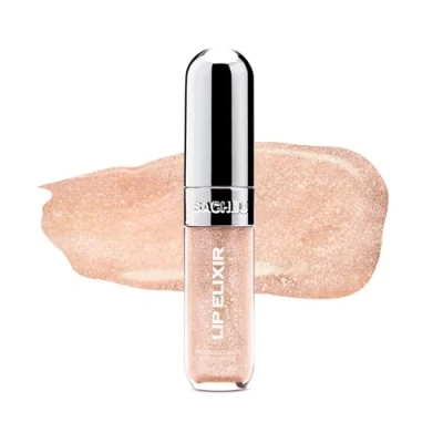 Image of Sacheu Lip Elixir Nourishing Glaze and Tint Gloss. High Shine Moisturizing Gloss Enriched with Oils For Hydrating Smooth Finish, Cruelty Free (Tanghulu Candy)