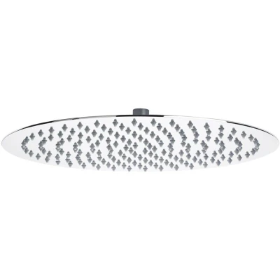 Image of Hudson Reed HEAD46 ǀ Modern Bathroom Slim Stainless Steel Round Fixed Shower Head, 56mm x 400mm, Chrome