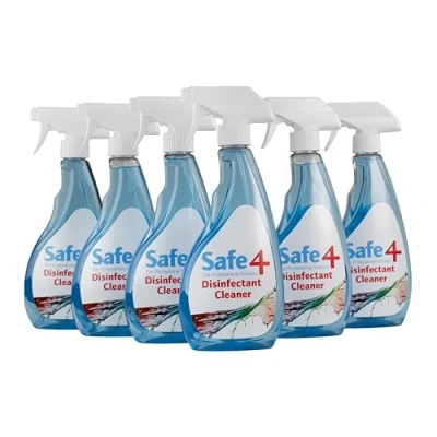 Image of Safe4 Professional Surface Disinfectant Ready to Use Enhanced Formulation,UK Manufactured,for Effective Virus &amp; Bacteria Protection (500ml,Pack of 6, Freshmint)