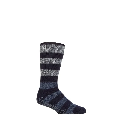 Image of Mens 1 Pair SOCKSHOP Heat Holders Colden Lounge Socks Navy / Denim Stripe 6 11