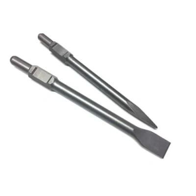 Image of WERHE Professional SDS Hex Chisel Set 30 35 x 410 mm Cold Pointed Socket Flat Wide for Demolition Hammer