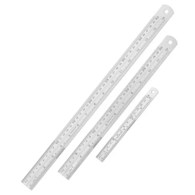Image of Mr. Pen Stainless Steel Ruler, 3 pcs, 6&quot;, 12&quot;, 16&quot;, Imperial &amp; Metric Measurements, Metal Ruler Set, mm Rulers, Small Straight Edge, Centimeter
