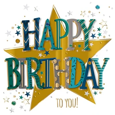 Image of Talking Pictures Happy Birthday To You Embellished Greeting Card Cards MWER0146