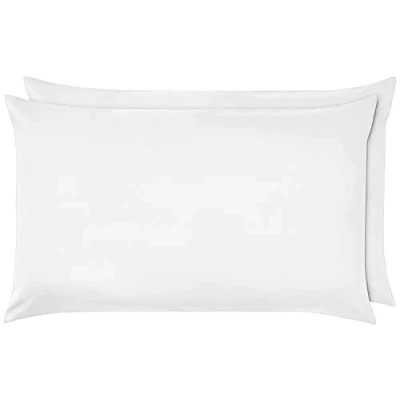 Image of Luxury Percale Frilled Valance Fitted Sheets 14 Colours in, Single, Double, King, Super King (Pillowcase Pair, White)