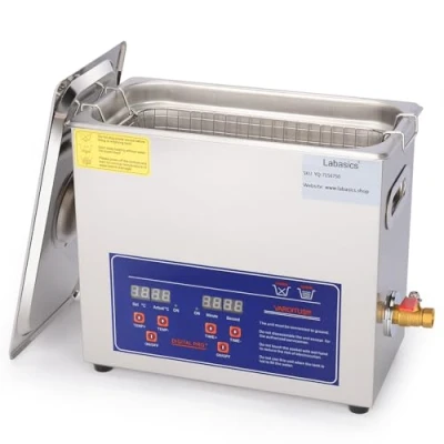 Image of Labasics Ultrasonic Cleaner, Professional All purpose Stainless Steel Cleaner with Digital Display Timer and Heat Control for Laboratory 220V, 6.5L