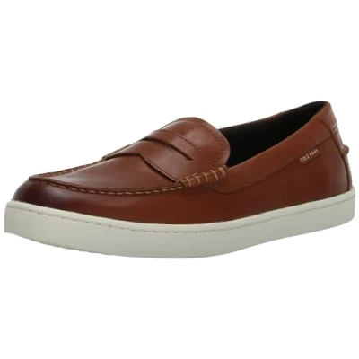Image of Cole Haan Men&#039;s Nantucket Penny Loafer, British Tan/Ivory, 9 UK
