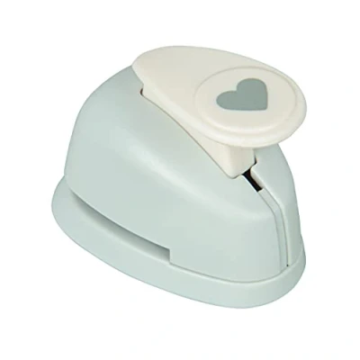 Image of Rayher Mini Paper Craft Punch with Heart Design, Small Lever for Card Making and Scrapbooking, 9mm, 3/8&quot;, 69157000