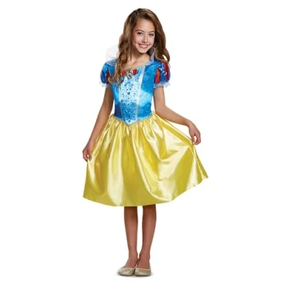 Image of Disney Official Standard Snow White Costume Kids, Dress Up Outfit, Princess Costumes for Girls Fancy Dress, M