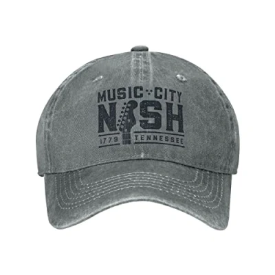 Image of 702 Sandwich Cap Nashville Music City Baseball Adjustable Ball Unisex Hat for Adult Gifts Men