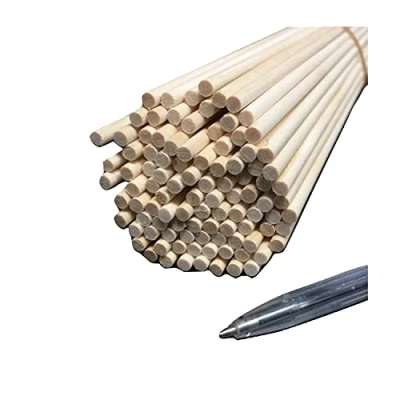 Image of Trustleaf 4mm x 300mm Birch Hardwood Wooden Craft Sticks/Dowels Seconds Pack of 10 Dowels