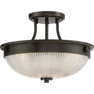 Image of Mantle 2 Light Semi Flush Palladian Bronze, E27
