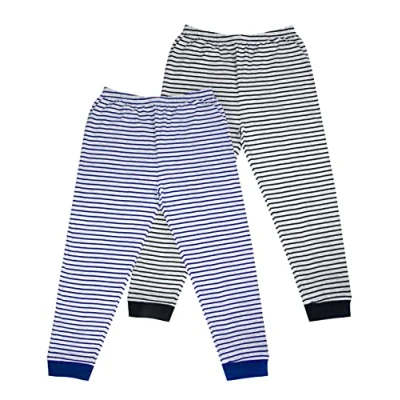 Image of Vanilla Underground Boys Pyjamas Bottoms 2 Pack Kids Striped Cotton Blue &amp; Black Loungewear Outfit Children&#039;s Pjs Clothing 9 10 Years