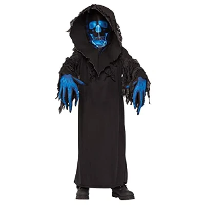 Image of Bristol Novelty 630933M Phantom Reaper Boys Costume Kids Fancy Dress, Solid, Multicolor, Medium 5 6 Years