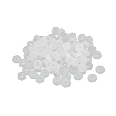Image of Sourcingmap M2.5 Female Thread Nylon Hexagon Hex Nut Fastener Grey White 100PCS