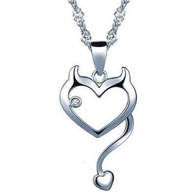 Image of Infinite U Unique Hollow Cat 925 Sterling Silver Cubic Zirconia Pendant Necklace for Women/Girls,