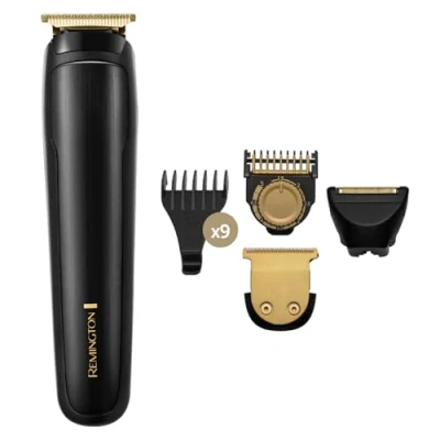 Image of Remington T Series Beard Trimmer and Hair Clipper Kit for Men (38mm Blade Professional Cutting, Foil Shaver, Adjustable Comb, 9 Comb Attachments, Waterproof, Cordless, 5 Hour Runtime) MB7050