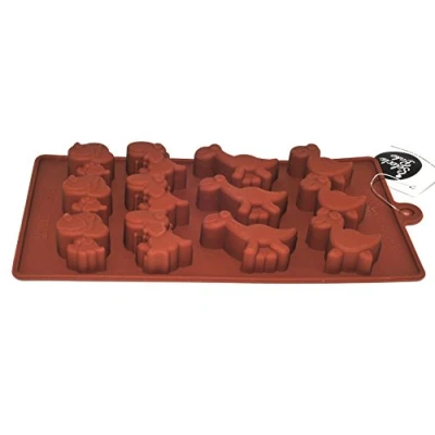 Image of Selecto Bake Silicone Chocolate Mould, 12 Cavity Dinosaur Shape Candy Moulds Non Stick Reusable DIY Baking Molds for Jelly