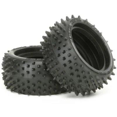 Image of TAMIYA 53084 000 300053084 Buggy Tyres Square Spike Rear 60/29 Pack of 2