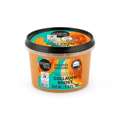 Image of Organic Shop Collagen Boost Shea Sugar Body Scrub. Melon Care, 250 ml