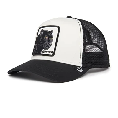 Image of Goorin Bros. The Farm Adjustable Snapback Mesh Trucker Hat, Black/White (Panther), One Size (101 0381 BKW O/S)