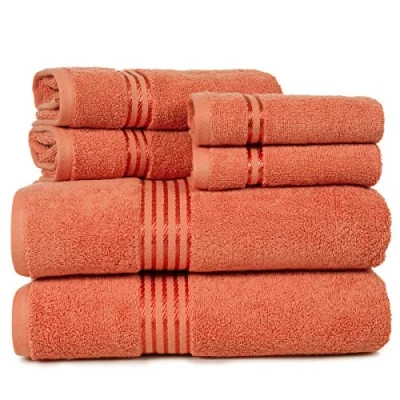 Image of Lavish Home 100% Cotton Hotel 6 Piece Towel Set Brick 28&quot;x 54.5&quot;x0.25&quot;