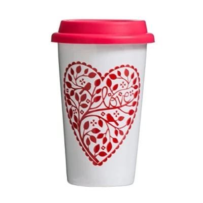 Image of Premier Housewares Chickadee Travel Mug Red