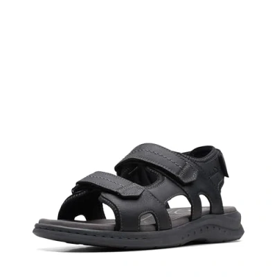 Image of Clarks Men&#039;s Walkford Walk Sandal, Black, 7 UK