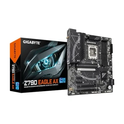 Image of GIGABYTE Z790 EAGLE AX LGA 1700 Intel ATX Motherboard with DDR5, M.2, PCIe 5.0, USB 3.2 Gen2X2 Type C, Wi Fi 6E, 2.5GbE LAN, Q Flash Plus, EZ Latch