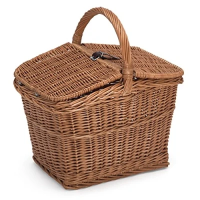 Image of Prestige Wicker Empty Picnic Basket, Willow, Natural, 40x30x47 cm