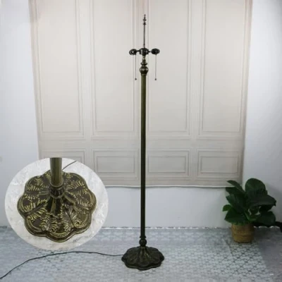 Image of BOTOWI Tiffany Floor Lamp Base Only, For 16 22 Inch Stained Glass Lampshade Height 65 Bronze Finished Resin Antique Standing Lighting Replacement Only Wide 12