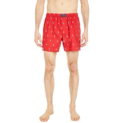 Image of Ralph Lauren Polo Boxers All Over Pony (Small, Red Grey Pony)