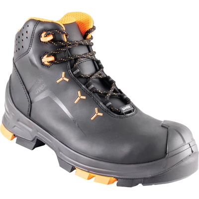 Image of Uvex 2 safety boots, S3 SRC ESD, leather work black/orange (Black Orange, 14)