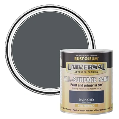 Image of Rust Oleum Universal Paint Gloss Dark Grey 750ml