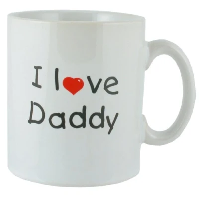 Image of Daddy mug with I love red heart design