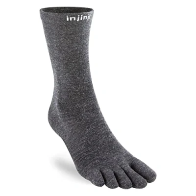 Image of Injinji Unisex Liner Crew Wool Socks, slate, L