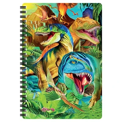 Image of 3D LiveLife A5 Plain Recycled Paper Notebook Dino Smiles from Deluxebase. 80 Page Lenticular Dinosaur Notebook. Superb School/Office Stationery with Artwork Licensed Artist Michael Searle