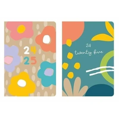 Image of Academic Diary 2024 2025 A5 Week to View Beautiful Hardcover with 2 Patterns Random