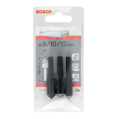 Image of Bosch 2608596667 3 PCE Countersink Bit Set 50 Mm .6 8 .8 10 12