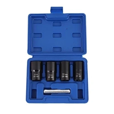 Image of 5 PCS Twist Socket Set, Lug Nut Remover Extractor Tool Metric Bolt and Tools, 1/2&quot; Drive Impact for Removing Rust Deformation Peeling (One Size 5PCS)