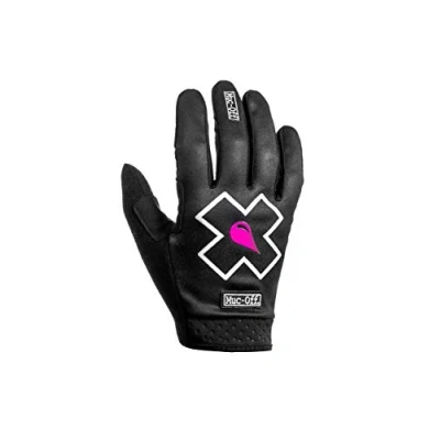 Image of Muc Off 20111 Black MTB, Extra Large Premium, Handmade Slip On Gloves For Bike Riding Breathable, Touch Screen Compatible Material, XL