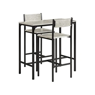 Image of SoBuy® OGT03 HG, Bar Set 1 Table and 2 Stools, 3 Pieces Home Kitchen Breakfast Furniture Dining