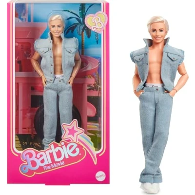 Image of ​Barbie The Movie Collectible Ken Doll Wearing All Denim Matching Set with Original Signature Underwear, HRF27, White