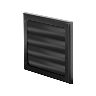 Image of Awenta 4&quot; inch / 100 mm External Gravity Grille Black Air Vent Cover with Shutters Ducting Exhaust Hood Vent. Extractor Fan Back Draught Covers Flaps, Outdoor Wall Ventilation Cap.