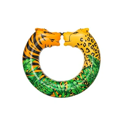 Image of Bestway Swimming Ring 43 Inflatable Float, Split Tube, Durable Summer Water Pool Toys, Jungle Design
